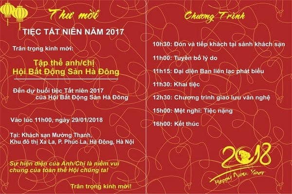 Những Mẫu Thiết Kế Thư Mời Tiệc Tất Niên Cuối Năm Ấn Tượng